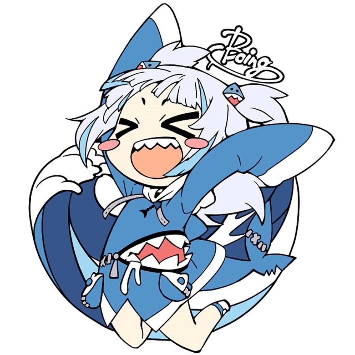 Hololive Vtuber - Gawr Gura Boing Boing Rubber Keychain