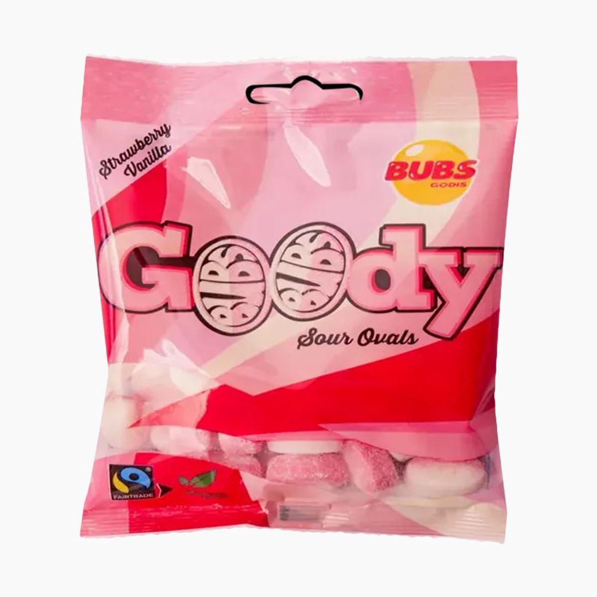 Bubs Goody Sour Ovals StrawberryVanilla (Sweden)