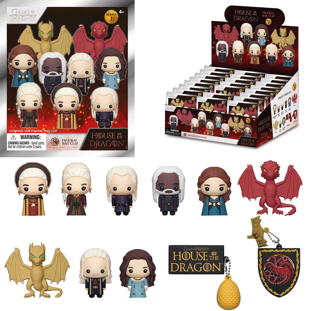 Game of Thrones House of the Dragon 3D Bag Clip - Case of 24 - Gacha Mystery Blindbox Monogram