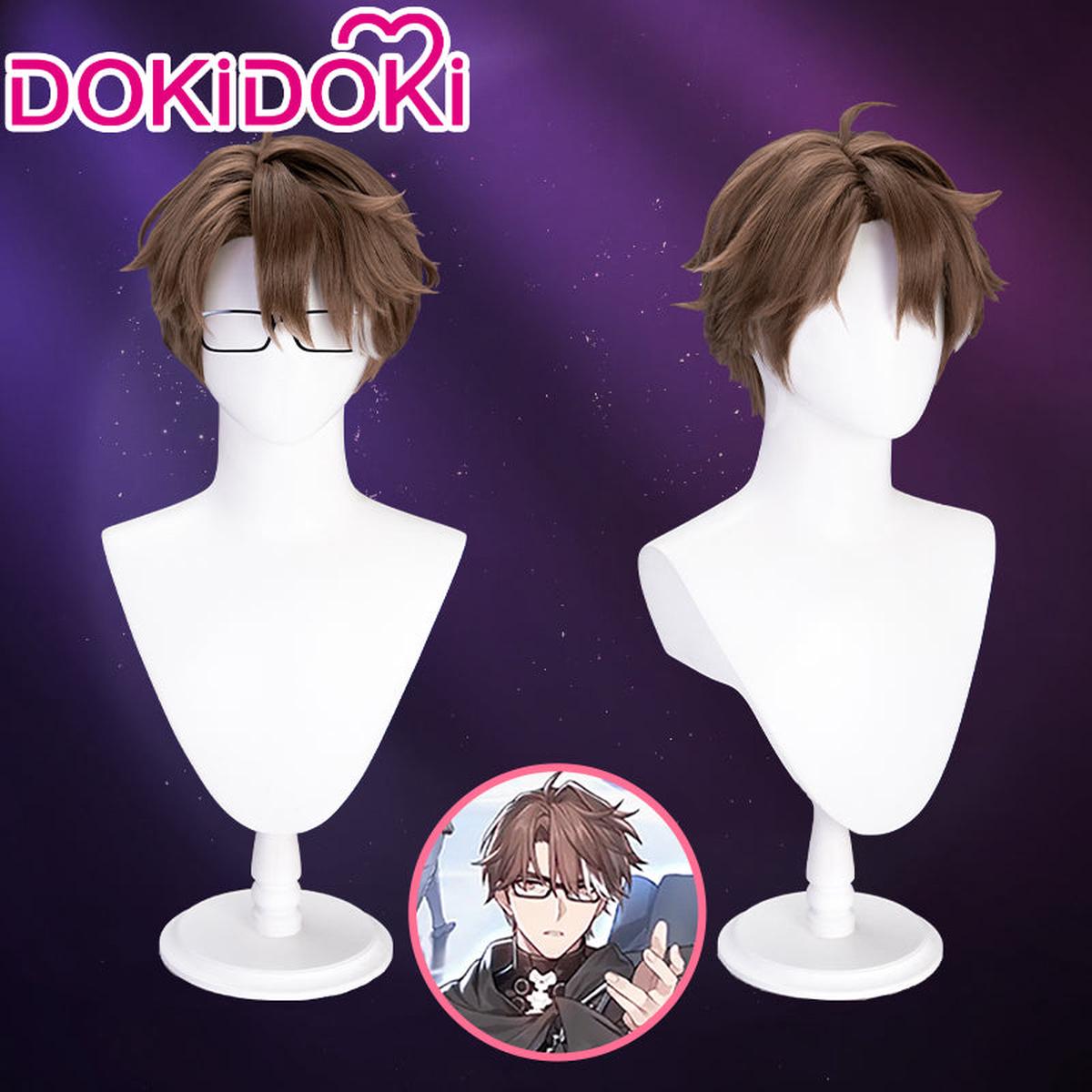 DokiDoki Game Honkai Star Rail Cosplay Welt Yang Wig Glasses Brown Short