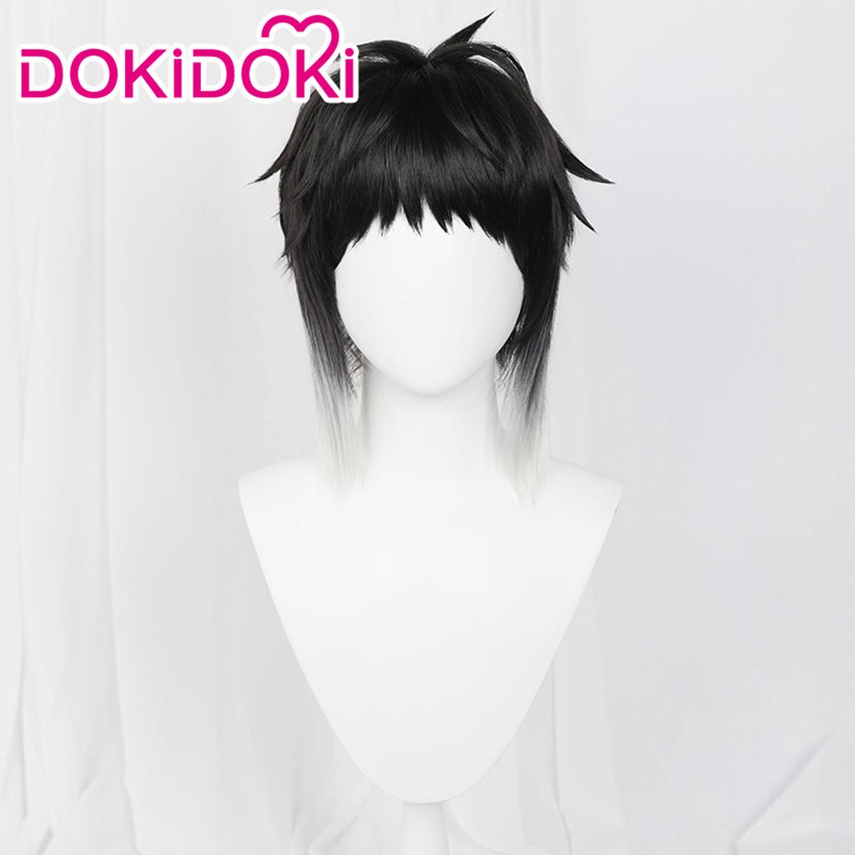 Ready For ShipDokiDoki Anime Cosplay Wig Short Black White Hair