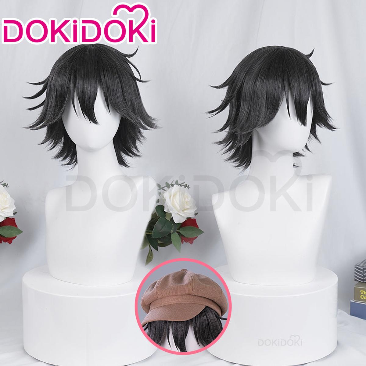 Ready For ShipDokiDoki Anime Cosplay Wig Short Black Hair Hat