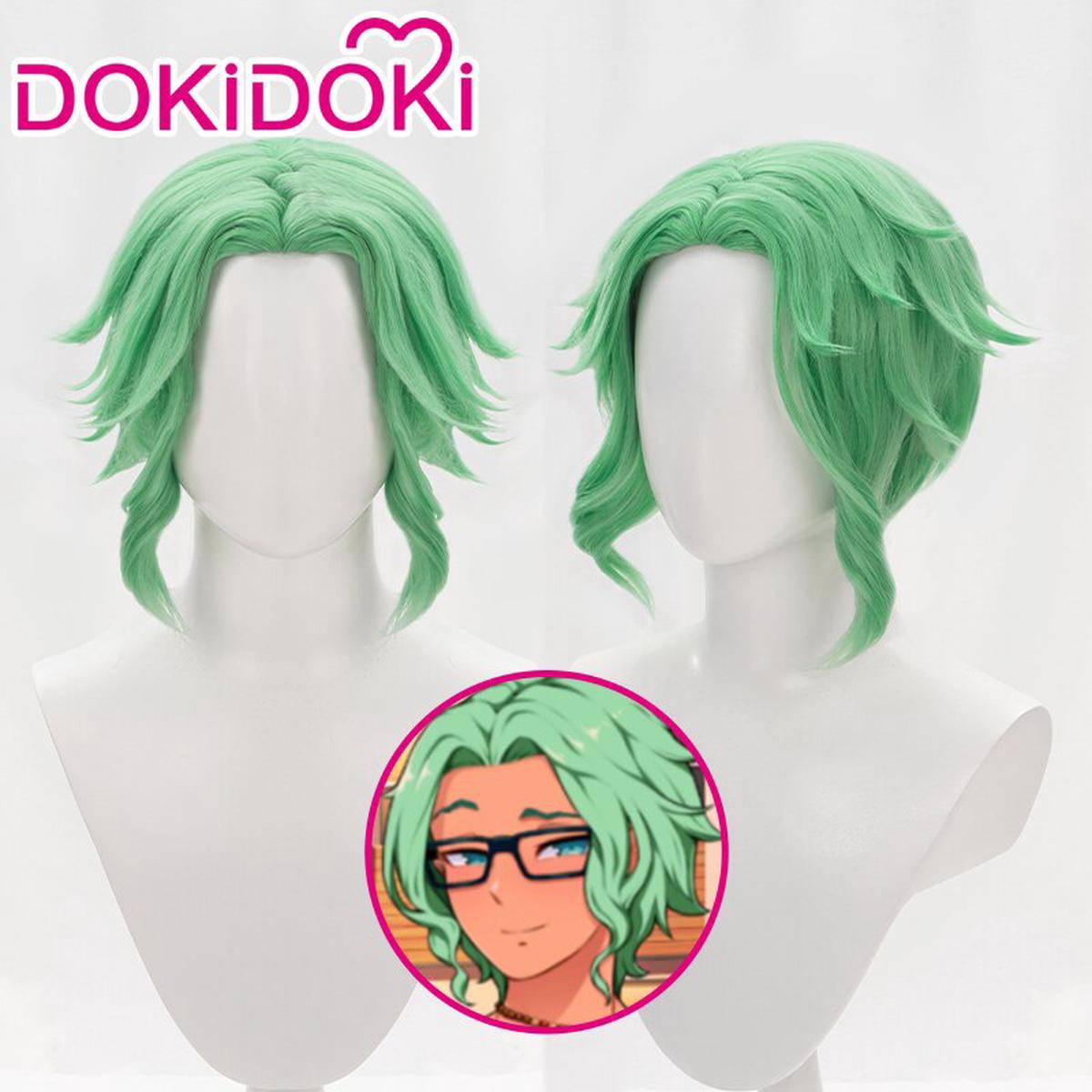 DokiDoki Game Our Life Beginnings Always Cosplay Cove Wig Short Curly Green