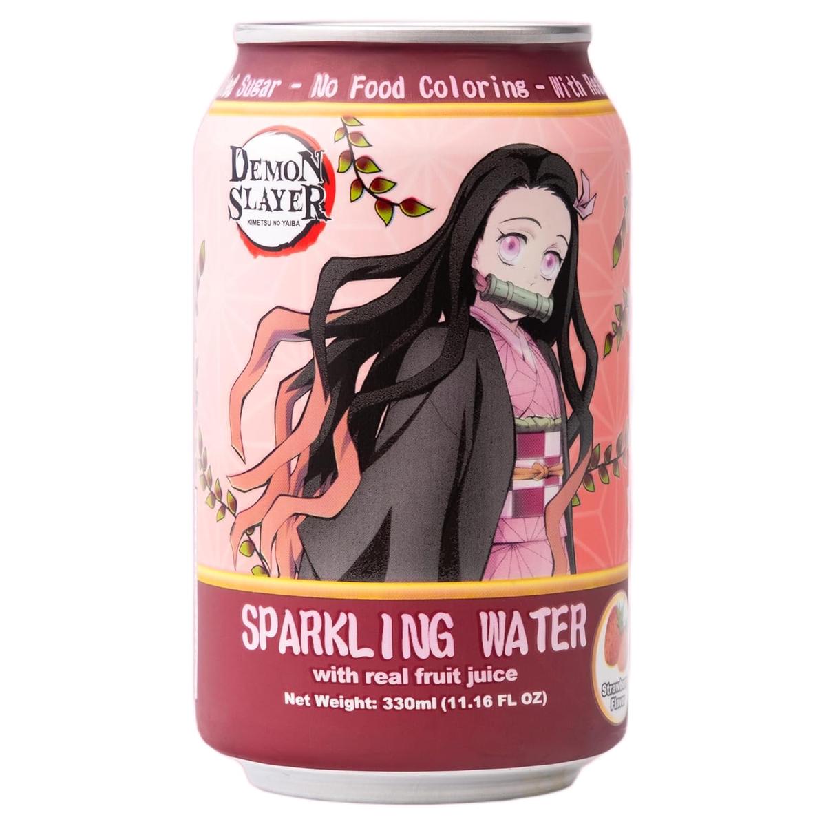 Demon Slayer Strawberry Sparkling Water 1116 fl oz (330 ml) Cans Nezuko Kamado Collectible Anime Drink (1 Can)