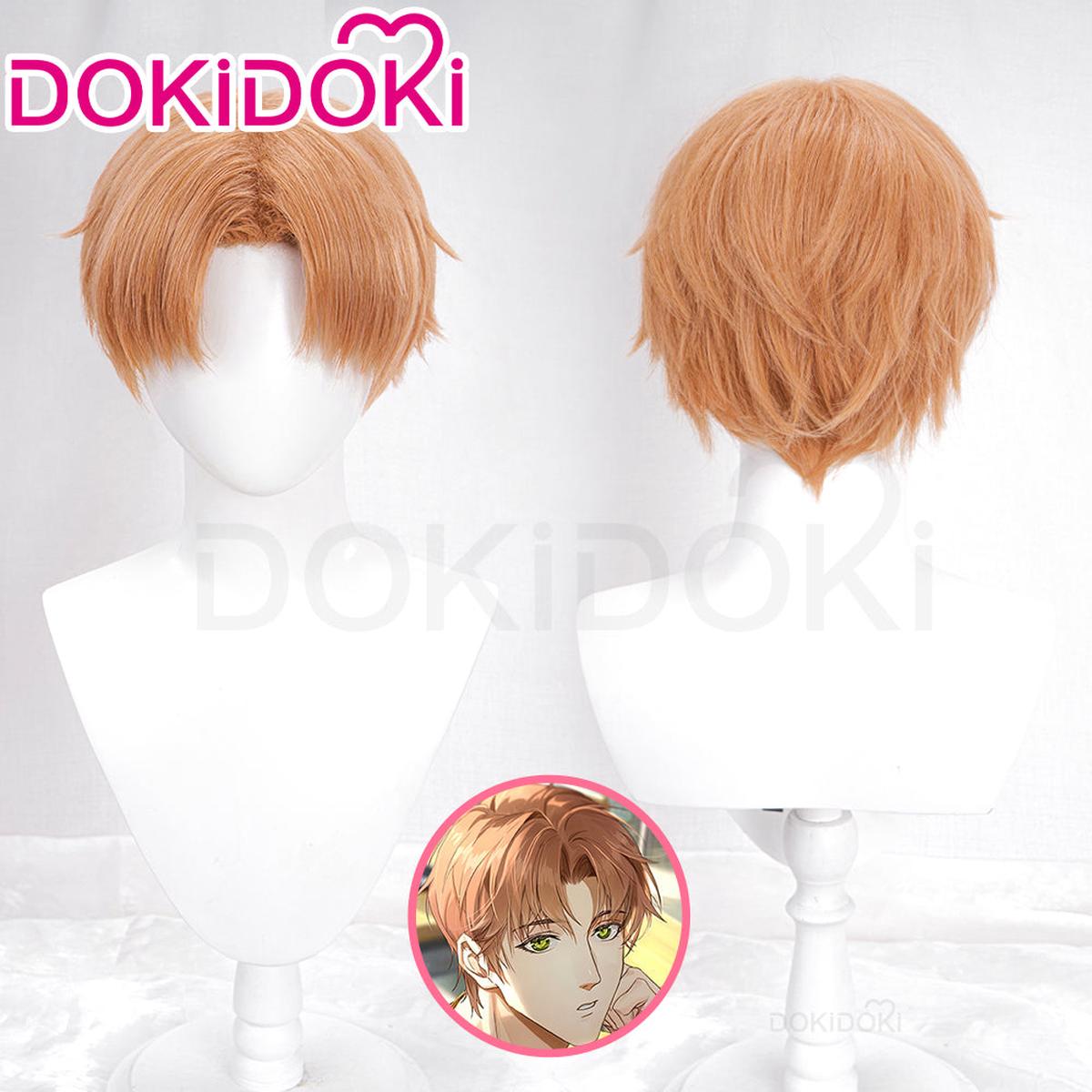DokiDoki Game Light and Night Cosplay Jesse Wig Short Straight Orange Hair Xia Mingxing
